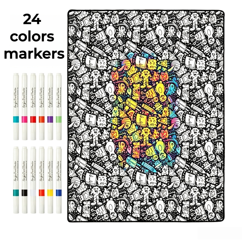 Home Textiles Blanket - DIY Coloring Blanket with 24 Colors