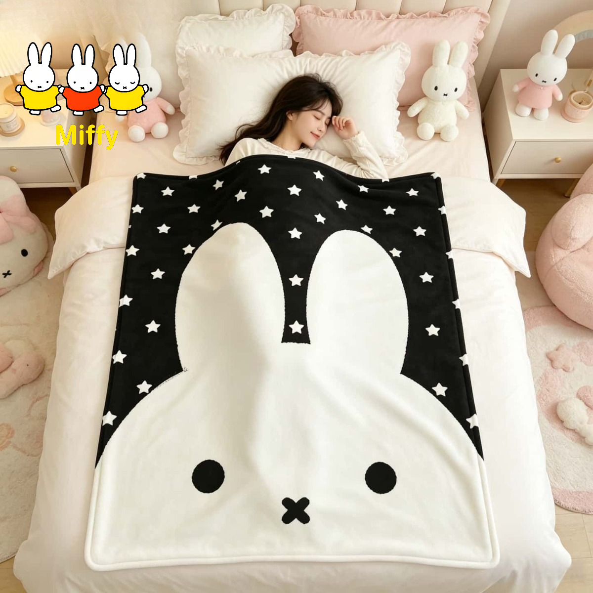 Home Textiles Blanket - Kawaii Miffy Blanket Cartoon Miffy Rabbit