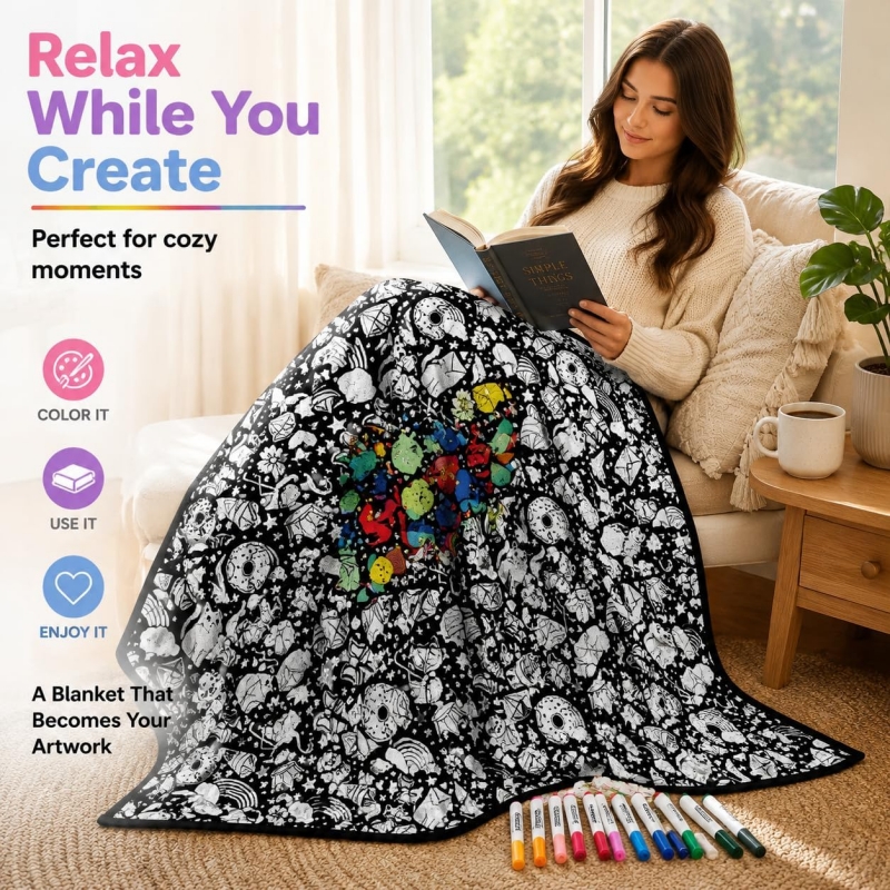 DIY Coloring Blanket with 24 C - đánh giá và giá Home Textiles Blanket