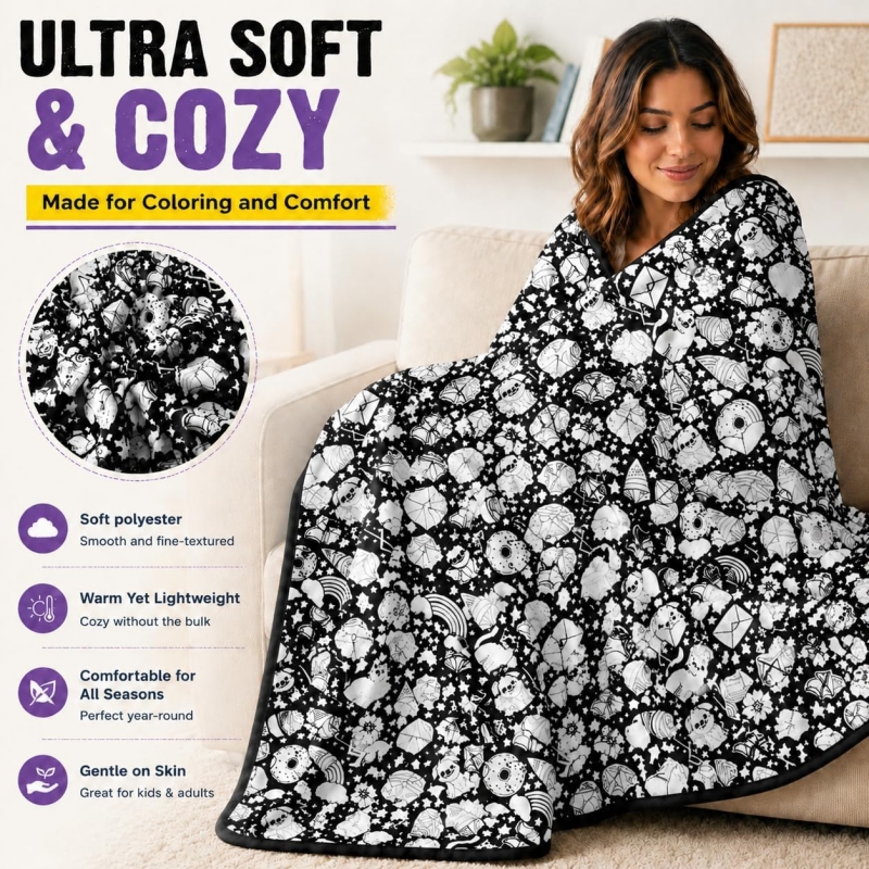 DIY Coloring Blanket with 24 C - đánh giá và giá Home Textiles Blanket