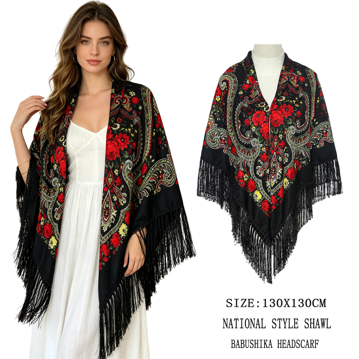 130cm New Russian Square Scarf - đánh giá và giá Home Textiles Blanket