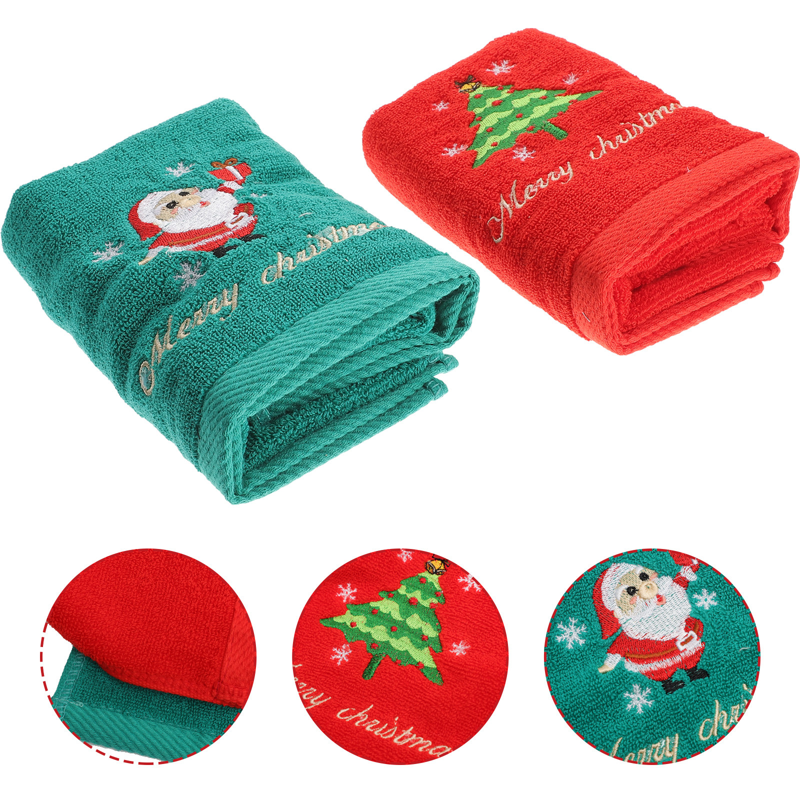 2Pcs Christmas Cotton Towels E - đánh giá và giá Home Textiles Pakistan