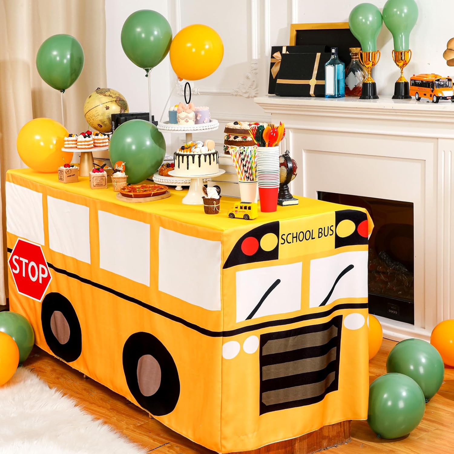 Cartoon School Bus Tablecloth  - đánh giá và giá Home Textiles News