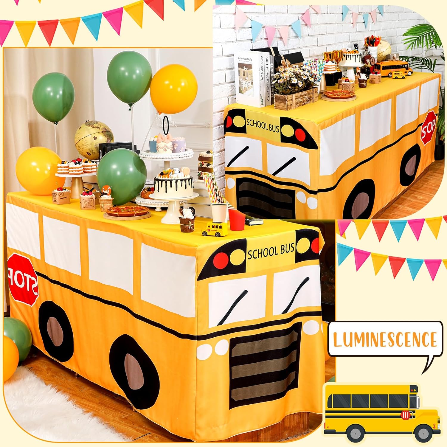 Cartoon School Bus Tablecloth  - đánh giá và giá Home Textiles News