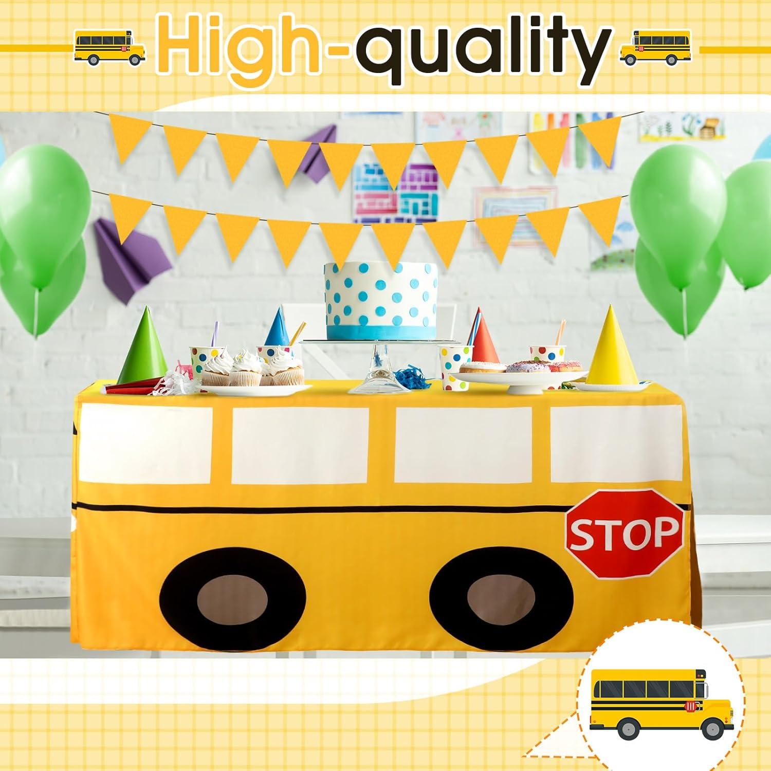 Cartoon School Bus Tablecloth  - đánh giá và giá Home Textiles News