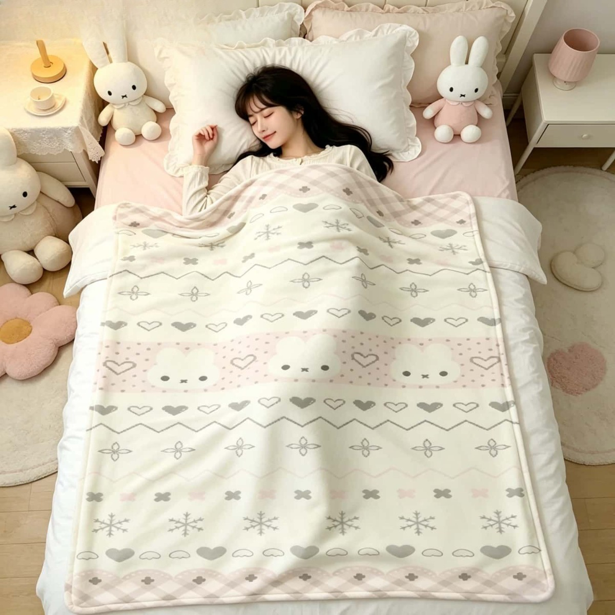 Kawaii Miffy Blanket Cartoon M - đánh giá và giá Home Textiles Blanket